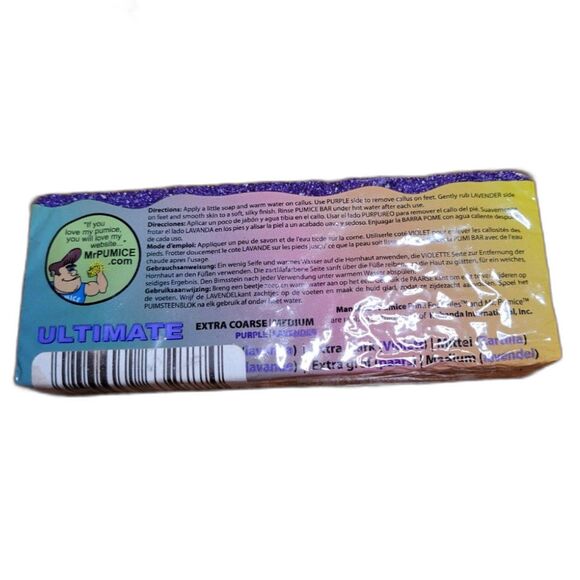 SEALED Mr. Pumice Pumi Bar Ultimate 2-in-1 Extra Coarse + Medium, Purple - New - Picture 2 of 5